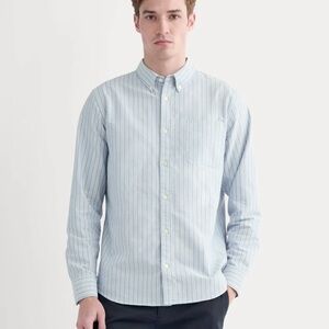 Everlane Slim Fit Blue Striped Oxford Shirt Large L